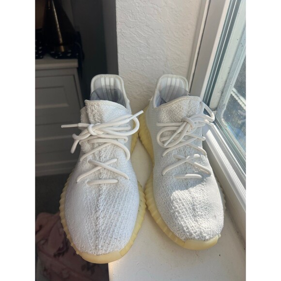 Yeezy Adidas Boost 350 V2 Sneakers Men’s Size 8 in Cream White - Picture 4 of 12